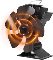 Tomersun Fireplace Fan 5 Blades Stove Fan Silent Wood Burner Fans Heat Powered Fireplace Fan for Log Burner/Fireplace/Wood Burning Stove