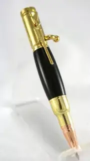 10 Pack, 24K Gold, Mini 30 Caliber Bolt Action Bullet Pen Kits, with bushings