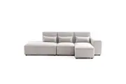 Foret 4 Seater Sofa Modular Corner Lounge Couch Fabric Left Chaise Ottoman Beige