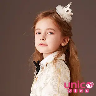 【UNICO】兒童 公主風小花童立體珍珠皇冠髮夾/邊夾(髮飾/配件/聖誕)