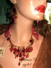 Artisan Romantic Flair Czech Glass Beads Necklace Set