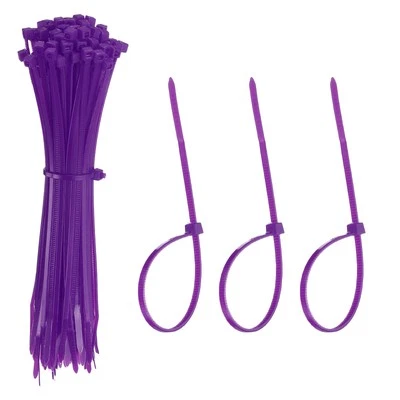 Zip Ties Plastic Cable Ties, Wire Tie 6 Inch - (100 Pack, Purple)