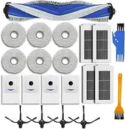 Pack of 19 Accessories for Ecovacs Deebot X5 Pro, X5 Omni Vacuum Cleaner Robots, 1 Main Brush, 4 HEPA Filters, 4 Dust Bags, 6 Wipes, 4 Side Brushes Replacement Set
