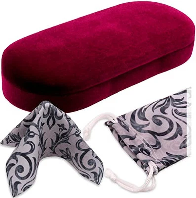 Hard Glasses case - Small Chic Sunglasses with As166l Velvet Burgundy Wine