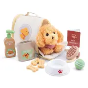 New Classic Toys Wooden Pet Care Kit with Puppy and Accessories Animal Playset for Kids.