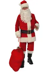 Deluxe Velvet 8 Piece Santa Claus Mens Christmas Costume