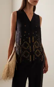 [All That Remains] Cleo Embroidered Silk Vest