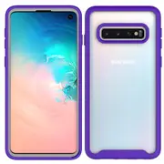 MCC Shockproof Bumper Case Samsung Galaxy S10 Clear Back Cover G973 S 10 [Purple]