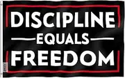 Anley Fly Breeze 3x5 Foot Discipline Equals Freedom Flag- Canvas Header and Double Stitched - Fitness Inspirational Motivational for Dorm Gym Man Cave Flags Polyester with Brass Grommets 3 X 5 Ft