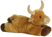 Aurora - Medium Brown Flopsie - 12" Toro Bull - Adorable Stuffed Animal