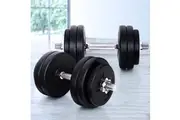 Everfit 30kg Dumbbell Set Weight Plates Dumbbells Lifting Bench
