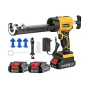 Cordless Caulking Gun w/ 2 Batteries, Uaoaii Electric Caulking Gun Battery Op...