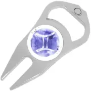 Watercolor Gemini Golf Ball Marker Divot Repair Tool Bottle Opener