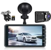 Dual Dash Cam Front and Rear View 4'' LCD Touch Screen FHD 1080P Dashboard Cam