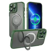 Matte Protective Case for iPhone 15 Pro ic Ring Kickstand PC+TPU Phone Cover