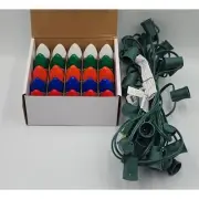 NEW 25 Piece C9 Ceramic Bulbs Multicolor With String Lights Indoor/Outdoor Use