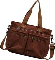 [Generic] Corduroy Shoulder Bag,Large Capacity College Tote Bag Tote Bag With Pockets | Travel Pack, Structured Tote Bag, Fanny Packs for Tissues, Bottles, Parties