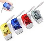 Hand Crank Emergency Flashlight, Squeeze Wind-up Flashlight for Kids and Adults Camping, Outdoor Sports, Hiking, No Battery Require (4 Pack)