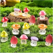 LSLYHTC 24pcs Mini Mushrooms Cute Resin Tiny Mushrooms Statue Fake Miniature Mushroom Figurines for Fairy Garden Terrarium Accessories Decor Micro Landscape Craft