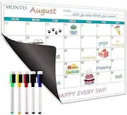 Magnetic Dry Erase Fridge Calendar - Magnetic Calendar for Refrigerator Planner, 11.4" x 14.76" with Five Markers, Kitchen Fridge Calendar in Monthly & Weekly Set