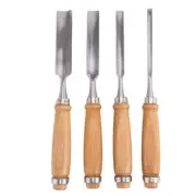 Set of 4 Accuracy Woodworking Chisels Alloy Steel Flat Edges Carving Tool