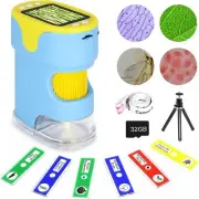 Handheld Digital Microscope for Kids with 2 HD Screen 200 1000X Pocket Micro