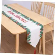 Merry Christmas Table Runner 13x72 Inch, Pine Branches Pine Branches-White