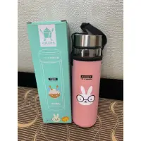 在飛比找蝦皮購物優惠-全新AWANA 動物雙層玻璃杯附濾網杯套 400ML /玻璃