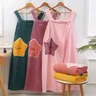 Wearable Women Bath Towels 140*70cm Sauna Towels Ladies Shower Bathrobes Beach