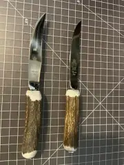 set of 2 Vintage STAG HORN Steak Knives Sheffield Cutlery
