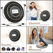 Reproductor de CD portátil con pantalla LCD Bluetooth más grande para casa y fa
