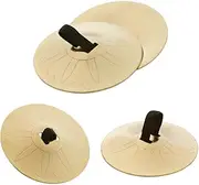 Ximimark 4pcs Unique Golden Finger Cymbals - Round Alloy Musical Instruments for Stage Performance, Party Play, and Gift - Perfect for Halloween, Christmas, Bar, Club, Rave, and LARP Events