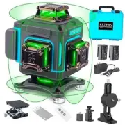 Laser Level 360 Self Leveling,4 x 360 Laser Level with Screen Green Laser