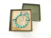 Big Sky Silver Magnesite and Swarovski Crystal Floating Cross Bracelet Jewelry
