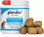 Glandex Soft Chews 30 Count, Anal Gland Fiber, Pumpkin & Probiotic Digestive Sup