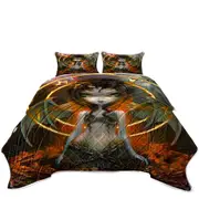 The Devil Elemental Fire Demons and Dark Fairy Coverlet