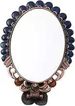 Vintage Handheld Travel Cosmetic Mirror Embossed Folding Mirror with Peacock Design Unique Art for Makeup Touch Ups The Go