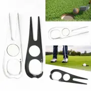 Golf Divot Tool Lightweight Premium Aluminum Alloy Handle Repair Pitch Fork