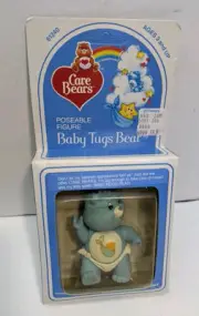 Vintage NOS Care Bear Baby Tugs Bear Poseable Figure in box 1984 Unpunched 61240