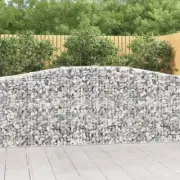 vidaXL Arched Gabion Basket 400x50x100/120 cm Galvanised Iron