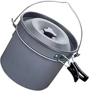 JUMPLAWN 1Set Lightweight Camping Cookware Set Outdoor Cooking Pot Compact and Durable Cook Tool for People High Temperature Resistant Safe and Healthy for Hiking and Backpacking