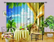 3D The island 3 Blockout Photo Curtain Printing Curtains Drapes Fabric Window AU