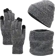 [Generic] Hat And Gloves For Women | 3X Warm Touchscreen Gloves | Snowboarding Touchscreen Gloves Soft Neck Warming Wrap