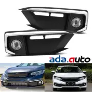 Fit 19-20 Honda Civic Bumper Fog Light Driving Lamp+Factory Style Switch Harness