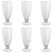 6Pcs Milkshake Glasses Clear Soda Sundae Dessert Glasses Footed Ice Cream Cups