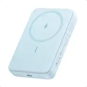 Anker Zolo Magnetic Power Bank, Compact 10,000mAh Wireless Portable Charger with 30W Max Fast Charging, Skin-Friendly and Durable Battery Pack, for iPhone 16/15/14 Series, AirPods, and More (Blue)
