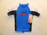 O'NEILL Little Boy's S/S Rashguard YOUTH PREMIUM - Ocean/Blk/Wht - Size 4 - NWT