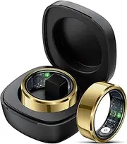 Smart Heart Rate & Blood Pressure Ring - Sleep Tracker, Blood Oxygen Monitor, Pedometer - Step Counter, Calorie Tracker - Waterproof Fitness Ring for Men & Women