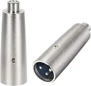 uxcell XLR Male to RCA Female Adapter,Gender Changer - 3 Pin XLR-M to RCA-F Converter,Microphones Plug-in Audio Adapter Connector,Mic Male Plug,2pcs