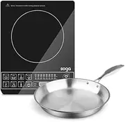 Soga Electric Smart Induction Cooktop and Stainless Steel Fry Pan, 30 cm